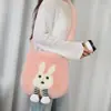 Bolsa de Peluche de Conejito Linda de Dibujos Animados Nueva Bolsa de Hombro para Mujer Otoño e Invierno Bolsa Tote para Viaje al Trabajo Bolsa Cruzada Versátil