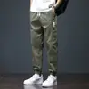 Pantalones casuales de color liso para hombre, verano, finos, marca de moda, cropped, harén, ropa de trabajo, 2023, holgados, atados al tobillo, pantalones para hombre