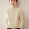 Suéter de Malha Cashmere Cor Sólida Feminino Outono e Inverno Nova Moda Sensação Solta Camiseta Interna Camisa Base Grossa