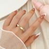 Anillo de Metal Transfronterizo Moda Simple Letra Alta X Amor Lazo Cadena Anillo Abierto Ajustable Anillo