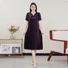 Vestido de moda para mujer 2025 Verano Nuevo Diseño de nicho de moda de estilo occidental de manga corta con cuello en V Vestido midi