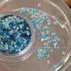 Corea del Sur estilo INS degradado de color aceite lentejuelas de estrella tridimensionales joyería para uñas DIY 3 mm sin poros accesorios para uñas de estrella