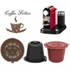 Compatible con Nestle paquete de 6 conchas para filtro de café en polvo uso ilimitado cápsula de café rellenable juego de cuchara y cepillo