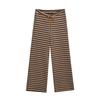 Calça Esportiva Casual Listrada Sexy Estilo Coreano em V com Cordão, Perna Reta Emagrecedora Versátil