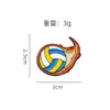 Broche Bola de Fogo Nova Transfronteiriça Criativo Basquete Futebol Esportes Lembrança Presente Emblema de Metal Vôlei Pinos