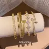 Pulseira Redonda com Fivela Banhada a Ouro Real 18k Luxo Leve Moda de Alta Qualidade Exquisite Corrente de Mão Simples Versátil Joia de Mão para Mulheres