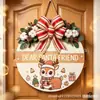 Letrero de puerta de madera impreso para productos nuevos transfronterizos, letrero redondo de bienvenida, colgante decorativo para puerta de Halloween de comercio exterior para Amazon