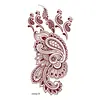 Pegatinas de tatuaje temporales florales a mano impermeables de encaje Hina rojo marrón transfronterizas India Medio Oriente venta caliente tatuaje de henna