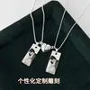 Colar de Casal com Foto Gravada Venda Quente Transfronteiriça Pingente Magnético de Coração Presente de Dia dos Namorados Presente de Aniversário DIY