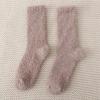 Calcetines de dormir de lana coral de otoño e invierno, gruesos y cálidos hasta media pantorrilla, para uso doméstico, de color liso, para mujer, venta al por mayor