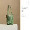 Bolsa de almacenamiento para juego de té de algodón tejido, bolsa cilíndrica gruesa para viaje, bolsa de ceremonia de té de tamaño grande para maestros de té