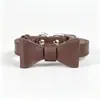 Collar para perro de cuero genuino multicolor de plena flor con lazo para mascotas pequeñas y medianas, cuero exquisito con borde aceitado, estilo nuevo