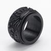 Anillo Rotatorio de Acero Inoxidable con Estrella, Sol y Luna Retro Europeo y Americano Anillo de Acero de Titanio de Hip-hop Moderno para Hombre