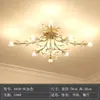 Lámpara de Techo de Cristal Americana para Sala de Estar Moderna Minimalista Europea Creativa Forma de Flor Araña LED Iluminación para Dormitorio Comedor