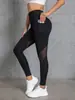 Pantalones de Yoga para Mujer de Malla Patchwork Transfronterizos Más Vendidos, Recogido, Levanta Glúteos, Transpirables, Ajustados, Ropa Exterior, Sensación de Piel Desnuda, Pantalones Deportivos para Fitness
