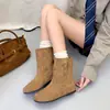 Botines para Mujer 2026, Doble Uso, Plegables, Suela Plana, Versátiles, Otoño, Que Aumentan la Altura, Modelo Nuevo, Marrón