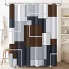 Cortina de ducha impermeable y a prueba de moho, Cortina de ducha impermeable geométrica, Lavable a máquina, Cortina de baño simple de poliéster, Cortina divisoria plegable para baño