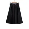 Estilo Europeo y Americano Transfronterizo Z Nueva Moda Elegante Ropa para Mujer al por Mayor Color Sólido con Cinturón Falda 3046425