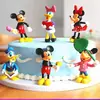 Decoración para pastel Hoja Mickey de 6 piezas Muñeco Mickey Mouse con cabeza que se mueve Bandera Mickey Minnie Decoración para pastel Pato Donald