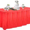 Toalha de Mesa Descartável de Plástico Saia de Mesa Retangular à Prova de Óleo Toalha de Mesa Pe Festa Casamento Mesa de Sobremesas Suprimentos para Festa Mesa de Jantar