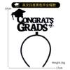 Faixa de Cabeça para Temporada de Formatura Adereços Engraçados para Fotos Suprimentos para Festa Letras Inglesas Douradas Faixa de Cabeça com Chapéu de Formatura Acessórios de Cabelo
