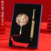 Serpente Ano Novo Estilo Chinês Marcador de Página Pen Drive Caneta de Bronze Tendência Nacional Caixa de Presente Conjunto Reunião Anual da Empresa Brinde Corporativo