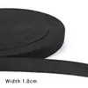 Elástico preto e branco com acabamento contrastante, cós elástico para calças, roupas e roupas de boneca, acessório DIY, poliéster elástico