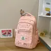 Mochila Amarela Cremosa com Bolinhas, Estilo Jovem, Estilo Ins Academy Coreano, Mochila de Alto Valor para Alunos do Ensino Fundamental II e Médio