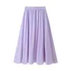 Ropa de Mujer al por Mayor Transfronteriza Estilo Europeo y Americano Color Sólido Cintura Alta Adelgazante Falda de Longitud Media 2026 Primavera Nueva Falda