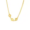 Collar de la Fortuna de Tres Caracteres Hueco Chapado en Oro Estilo Étnico Cadena de Buena Suerte Auspiciosa Joyería para Venta al por Mayor de Pequeños Productos de Yiwu