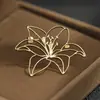 Broche de Lírio Recortado para Comércio Exterior, Alfinete de Lapela Feminino de Alta Qualidade, Anti-Exposição, Acessórios de Vestuário para Corsage de Alta Qualidade