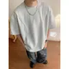 2025 Nova Moda de Verão Manga Curta Desconstruída Marca Americana de Moda Solta e Simples Design de Nicho Ins Camiseta Masculina de Manga Curta