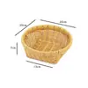 Plato de Fruta de Mimbre Sintético, Cesta de Pan Estilo Japonés Tejida a Mano, Cesta para Pan al Vapor, Cesta de Almacenamiento para el Hogar en la Sala de Estar, Bandeja de Mimbre con Doble Asa