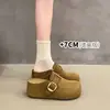 Chinelos Birkenstock com sola plataforma de 7 cm para aumentar a altura, para mulheres, novo modelo outono e inverno 2026, chinelos versáteis fechados sem cadarço para pessoas baixinhas