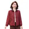 Jaqueta da Moda Nova para Primavera e Outono para Mães de Meia-Idade e Idosas, Blusa Feminina com Gola Reversível Estilosa, Caimento Solto, Casaco Casual Exquisito e Versátil