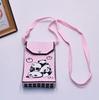 Bolso para teléfono móvil de estilo coreano con diseño de panda pequeño, bandolera de punto, bolso de mano con solapa, bolso informal para salir