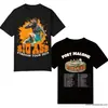 Camiseta de Manga Corta Estampada Transfronteriza Verano Estilo Americano Holgada Cuello Redondo