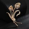 Broche de Circonita de Alta Gama de Lujo Ligero Creativo Corea del Sur Versátil Retro Elegante Elegante Corsage para Traje Accesorios para Abrigo