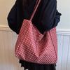 Bolsa de tela de lunares dulce retro, bolsa de mano, linda para chica, estilo perezoso, bolsa de tela ligera para el tiempo libre, para salir, para la clase