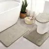 Novo Estilo Simples Espessado Banheiro Absorvente Antiderrapante Tapete de Chão Esponja Carpete Conjunto de Três Peças Tapete para Pés de Banheiro Atacado