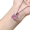 Transmissão ao Vivo Promoção Imperdível Novo Pingente Octogonal Oversized Corte Rosa do Milênio Temperamento Luxo Leve Preto Dourado Rosa Vermelho Colar Atacado