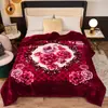 Manta Raschel de doble capa engrosada para comercio exterior transfronterizo, manta roja brillante para bodas, manta para siesta en la oficina, funda de manta para sofá al por mayor