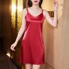 Negro Tirante Vestido de Noche para Mujer 2025 Nuevo Verano Satén de Ácido Acético Vestido Verano Sexy Vestido para Dormir talla extra
