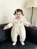 Roupas de Bebê, Jaquetas Espessadas para Primavera e Outono, Macacões Estilosos de Peça Única para Meninas Recém-Nascidas, Macacões Dupla Camada de Princesa, Roupas para Exterior