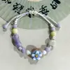 Pulsera trenzada artística étnica estilo chino nuevo de Jingdezhen para mujer, estilo antiguo, tendencia nacional, sensación de alta gama, ajustable, hecha a mano, finamente elaborada