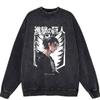 Suéter wish transfronterizo para hombre otoño e invierno moda americana retro desgastada abrigo holgado cuello redondo sin capucha top