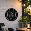 Comercio Exterior Estilo Americano Calavera Tema Peluquería Decoración de Pared Letrero de Negocio Pintura Redonda de Hoja de Lata 20/30cm