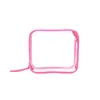 Bolsa de cosméticos de PVC transparente rosa, bolsa de aseo portátil para viaje, bolsa con cremallera tridimensional, stock del fabricante