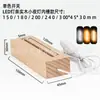 Base de Reloj Lámpara de Madera Maciza, Base Luminosa para Luz Nocturna, Base de Madera Luminosa, Luz Nocturna 3D Rectangular