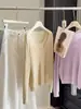 Suéter de Tricô Estilo Coreano Falso Duas Peças Super Estiloso da Temporada de Primavera para Mulheres, Novo Modelo 2026, Manga Longa, Fino, Suéter Macio, Camada Base